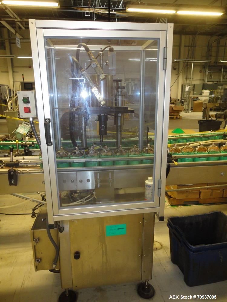 Used JG Machine Intermittent Motion Pump Crimper, Model Online Crimper, S/N 0503-027. Stainless steel body with Lexan guards.  

ALL EQUIPMENT IS SOLD AS IS, WHERE IS