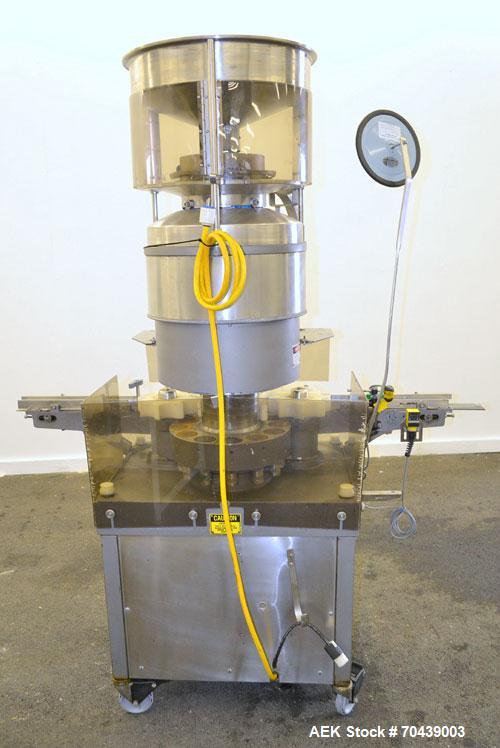 Used West Rotary Capper, Model RW-500. (12) Spindle positions, approximately 50 to 300 bottles per minute. Designed for serum vial seals, lined or unlined seals, flip-off seals, unit dose westcaps. S...