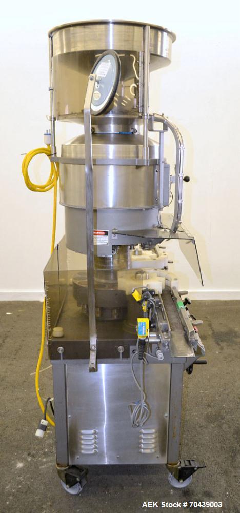 Used West Rotary Capper, Model RW-500. (12) Spindle positions, approximately 50 to 300 bottles per minute. Designed for serum vial seals, lined or unlined seals, flip-off seals, unit dose westcaps. S...