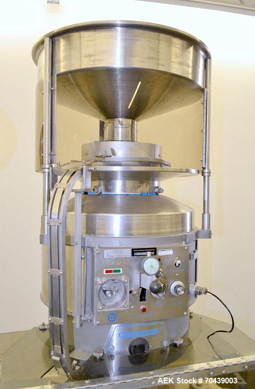 Used West Rotary Capper, Model RW-500. (12) Spindle positions, approximately 50 to 300 bottles per minute. Designed for serum vial seals, lined or unlined seals, flip-off seals, unit dose westcaps. S...