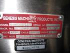 Used Genesis (West Packaging) Model RW-600LH Crimp Capper. Machine is capable of speeds up to 600 vials per minute. GMP design, gravity feed cap hopper. Vial size range: diameter 0.5-2.25