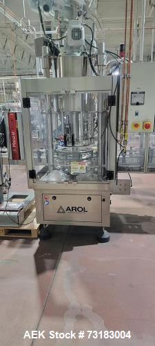Used Arol EURO VPA 3-Head Rotary ROPP Capper with Elevator (30mm, 2019)
