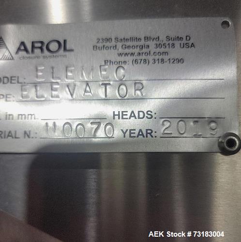 Used Arol EURO VPA 3-Head Rotary ROPP Capper with Elevator (30mm, 2019)