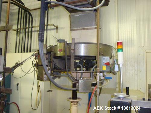 Used Capem Model TG-10 15, 10 Head Screw Capper with Sorter. Screw capper currently set up to run spice style closures in 53mm and 63mm sizes. Includes stainless steel cap sorter.