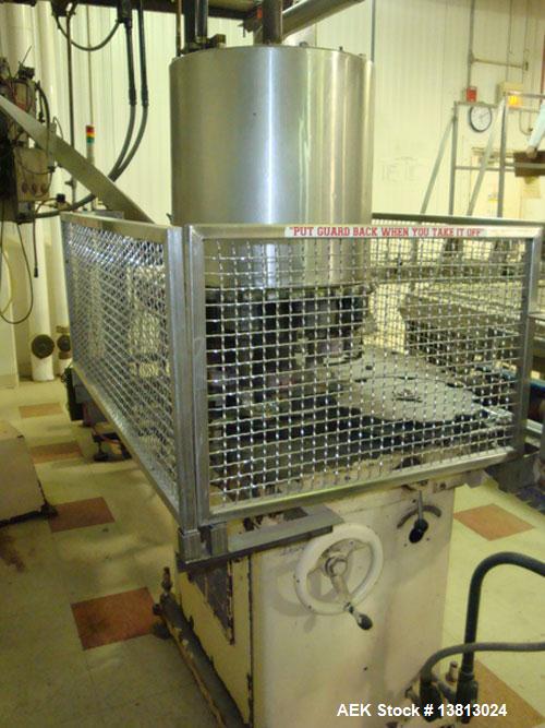 Used Capem Model TG-10 15, 10 Head Screw Capper with Sorter. Screw capper currently set up to run spice style closures in 53mm and 63mm sizes. Includes stainless steel cap sorter.