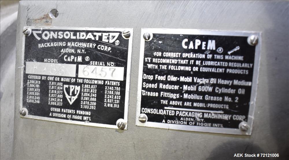 Used Consolidated Model TG-12-15 High Speed Rotary Chuck Capper