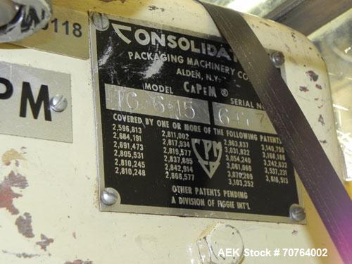 Used Consolidated Capem Model TG-6-15 Rotary Chuck Capper