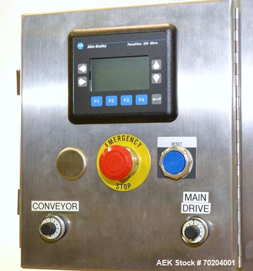 Used Consolidated Model TG-10-15 Rotary Capper. Capable of speeds up to 375 BPM. Has a Consolidated model F30 pin dial cap sorter with floor level cap feeder and worm to star container handling. Cap ...