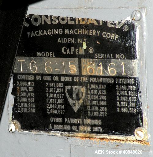 Used Consolidated TG-6-15 Rotary Chuck Capper