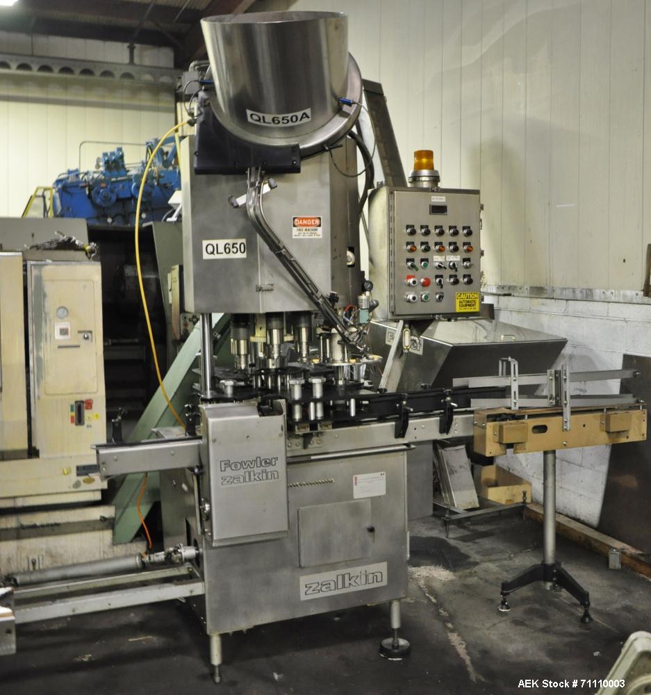 Used Fowler Zalkin Auto Capping Machine, Model CA6 320 GR.