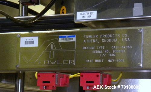 Used- Fowler Zalkin Automatic Rotary Chuck Capper, Model CAE-F-6/360