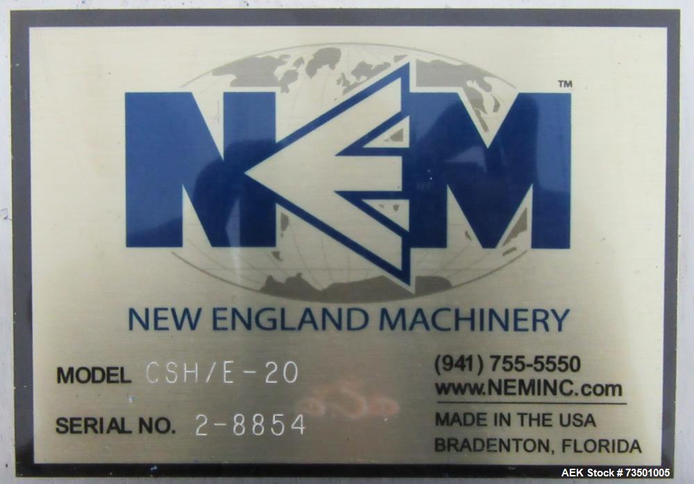 Unused New England Machinery NERCC-6 Chuck Capper with Changeparts for 53MM,63MM, 89MM, 110MM and 120MM Diam Caps