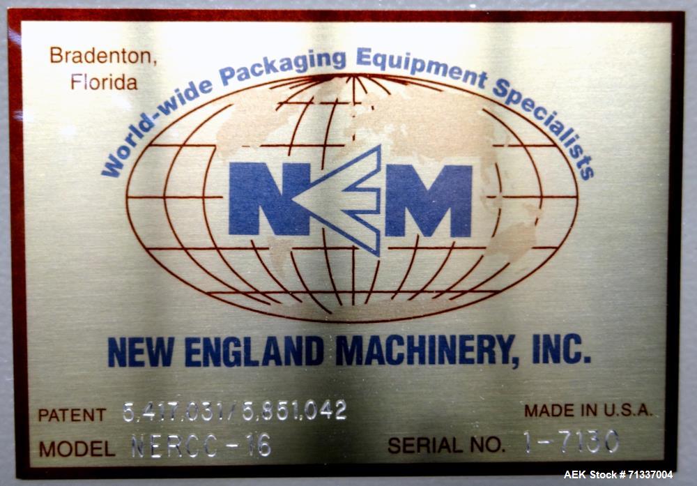 Used- New England Machinery Model NERSC-16, 16 Head Rotary Chuck Capper