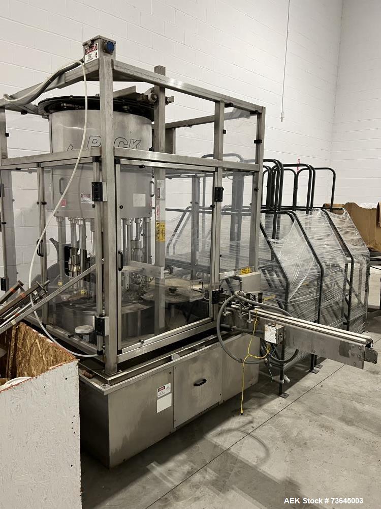 Used Pack West Auto-200 Automatic Inline Capper with H-Pin Cap Sorter | 8-Quill, Up to 300 CPM