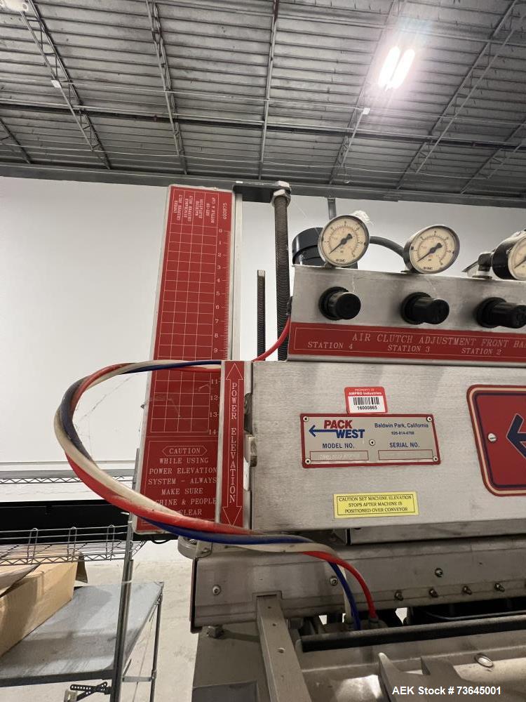 Used Pack West Royal 6 Technovolt Spindle Capper/Retorquer – High-Speed Bottle Capping System with Cap Elevator