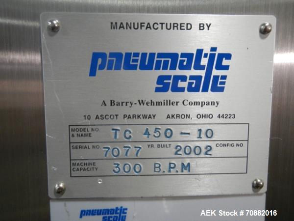 Used Pneumatic Scale Model TC450-10 Rotary Chuck Capper