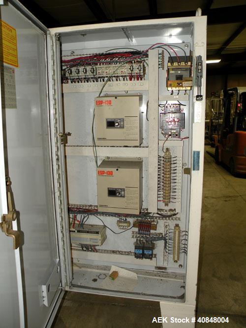 Used Consolidated TG-6-15 Rotary Chuck Capper. Capable of speeds up to 75-150 cpm. Currently set up for 24mm caps. Includes (1) Consolidated vertical sorter, model F30, driven by a 3/4 hp, 3/60/208-2...