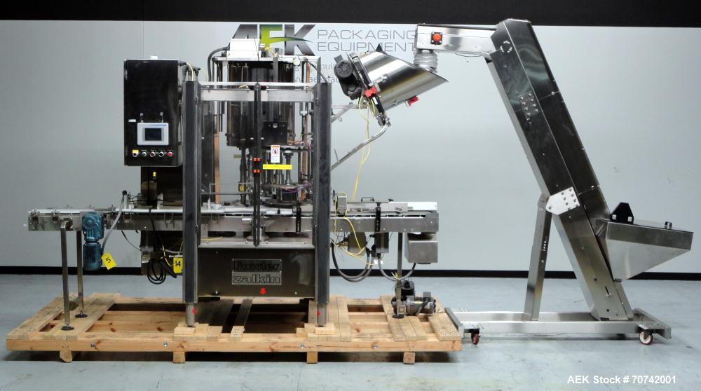 Used Fowler Zalkin Automatic Rotary Chuck Snap Capper, Model CAS-4/360