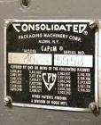Used Consolidated Model TG-10-15 Rotary Capper. Capable of speeds up to 375 BPM. Has a Consolidated model F30 pin dial cap sorter with floor level cap feeder and worm to star container handling. Cap ...