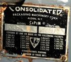 Used Consolidated TG-6-15 Rotary Chuck Capper. Capable of speeds up to 75-150 cpm. Currently set up for 24mm caps. Includes (1) Consolidated vertical sorter, model F30, driven by a 3/4 hp, 3/60/208-2...
