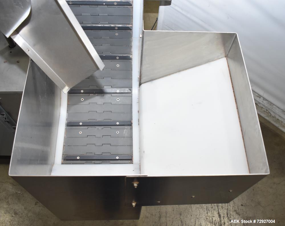Used Balpack Automatic 2-Station Chuck Capper, Model CEIB. Fully Automatic 2 station inline chuck capper. Capable of speeds up to 55 BPM. Large format cap size range: 45mm-120mm (dia) with changepart...