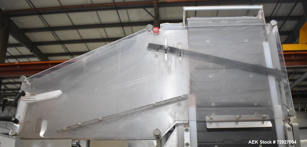 Used Balpack Automatic 2-Station Chuck Capper, Model CEIB. Fully Automatic 2 station inline chuck capper. Capable of speeds up to 55 BPM. Large format cap size range: 45mm-120mm (dia) with changepart...