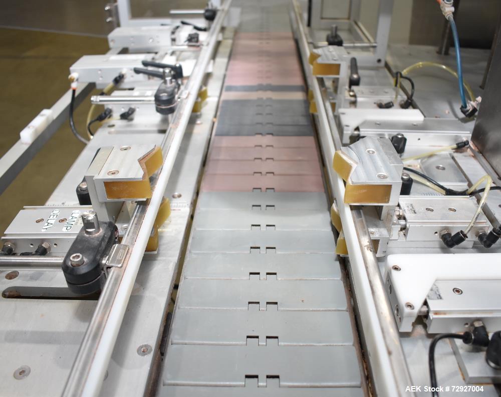 Used Balpack Automatic 2-Station Chuck Capper, Model CEIB. Fully Automatic 2 station inline chuck capper. Capable of speeds up to 55 BPM. Large format cap size range: 45mm-120mm (dia) with changepart...