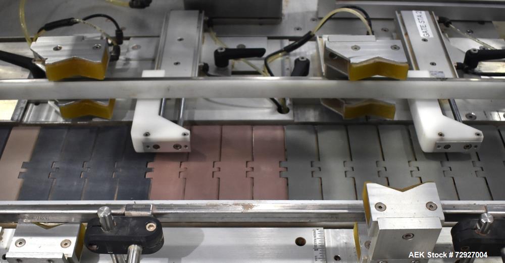 Used Balpack Automatic 2-Station Chuck Capper, Model CEIB. Fully Automatic 2 station inline chuck capper. Capable of speeds up to 55 BPM. Large format cap size range: 45mm-120mm (dia) with changepart...