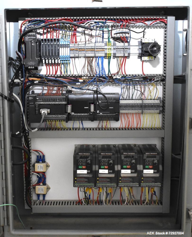 Used Balpack Automatic 2-Station Chuck Capper, Model CEIB. Fully Automatic 2 station inline chuck capper. Capable of speeds up to 55 BPM. Large format cap size range: 45mm-120mm (dia) with changepart...