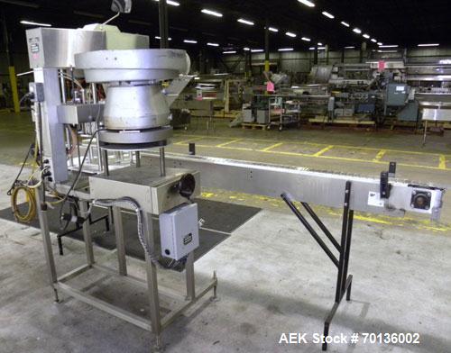 Used Kalish Starcap MK V Automatic Chuck Capper. Capable of speeds up to 80 containers per minute. Model 92900, single head chuck capper Has star wheel indexing for container and was last running 16o...