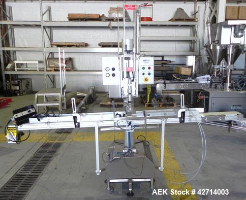 Used Kalish Inline Cap Torquer, Model Torqit 5750. Designed to tighten caps up to 90 bottles per minute by means of a slip clutch, which is adjustable to provide the desired torque. Unit is construct...