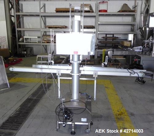 Used Kalish Inline Cap Torquer, Model Torqit 5750. Designed to tighten caps up to 90 bottles per minute by means of a slip clutch, which is adjustable to provide the desired torque. Unit is construct...