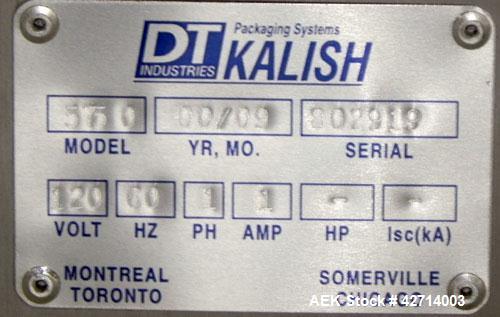 Used Kalish Inline Cap Torquer, Model Torqit 5750. Designed to tighten caps up to 90 bottles per minute by means of a slip clutch, which is adjustable to provide the desired torque. Unit is construct...