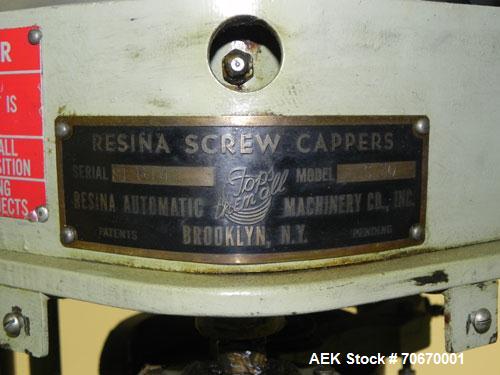 Used Resina Model S-30 Automatic Single Head Chuck Capper