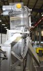 Used Balpack Automatic 2-Station Chuck Capper, Model CEIB. Fully Automatic 2 station inline chuck capper. Capable of speeds up to 55 BPM. Large format cap size range: 45mm-120mm (dia) with changepart...