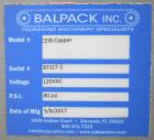 Used Balpack Automatic 2-Station Chuck Capper, Model CEIB. Fully Automatic 2 station inline chuck capper. Capable of speeds up to 55 BPM. Large format cap size range: 45mm-120mm (dia) with changepart...