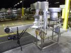 Used Kalish Starcap MK V Automatic Chuck Capper. Capable of speeds up to 80 containers per minute. Model 92900, single head chuck capper Has star wheel indexing for container and was last running 16o...