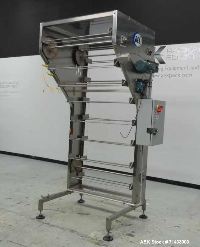 Used- Del Packaging Model IVCL Incline Vertical Cap Loader.