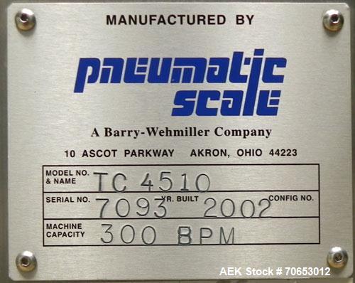 Used- Pneumatic Scale Model TC-45-10 Rotary Overcapper