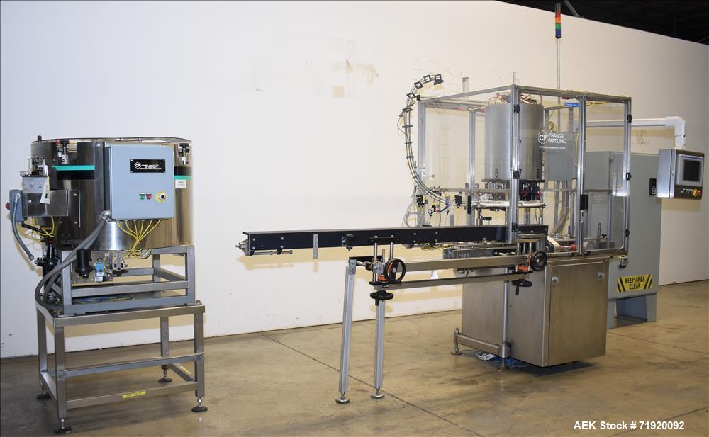 Used Change Parts Inc 8-Head Press on "Snap" Capper, Model SC-8-15.