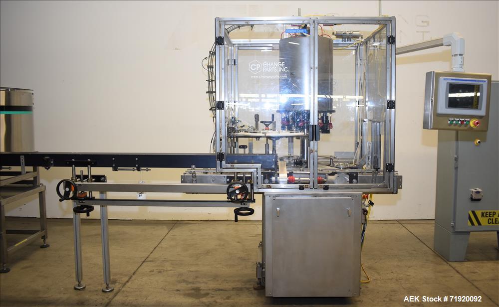 Used Change Parts Inc 8-Head Press on "Snap" Capper, Model SC-8-15.