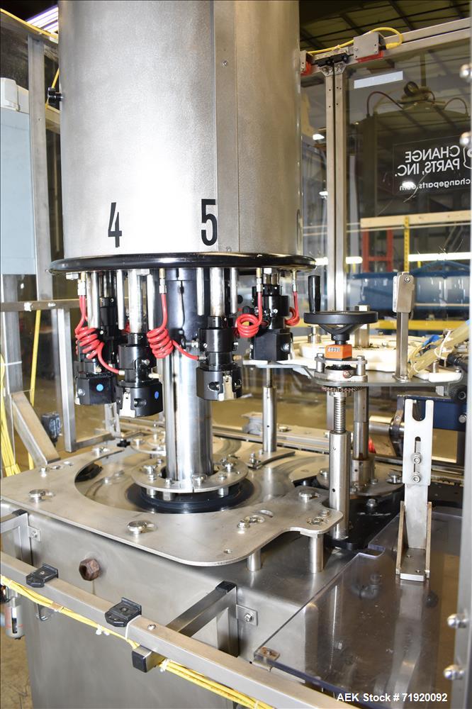Used Change Parts Inc 8-Head Press on "Snap" Capper, Model SC-8-15.