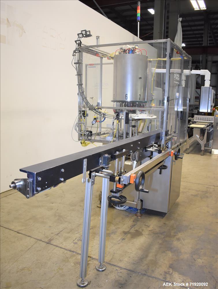 Used Change Parts Inc 8-Head Press on "Snap" Capper, Model SC-8-15.