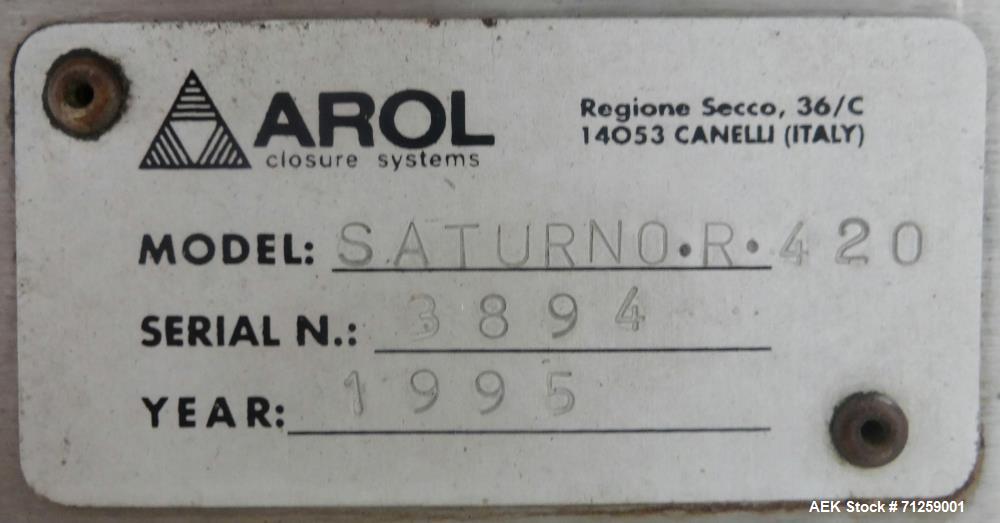 Used AROL Closure Systems Model Saturno R-420 Wine Corker