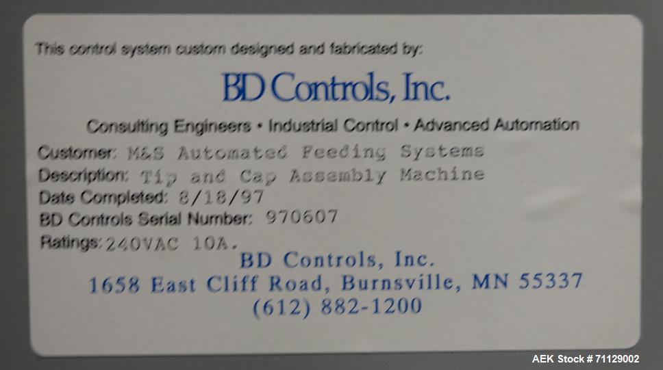 Used M&S Automated Feeding Systems Automated Plugger - Capper