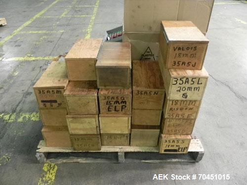 Used Anderson 8 Head Rotary Pump Placer and Crimper for fragrance, perfume and cologne. Aluminum body fragrance finger pump sprayers crimped to glass containers. Has PMC model MM36 valve stem sorter ...