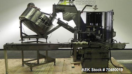 Used Anderson Machine Pump Placer With Sorter and Elevator. (8) Head collet style pump placer, Funnel style Dip tube guidance system, 6’ long x 12” wide belt with 12” centers. PMC MSM36 36” centrifug...