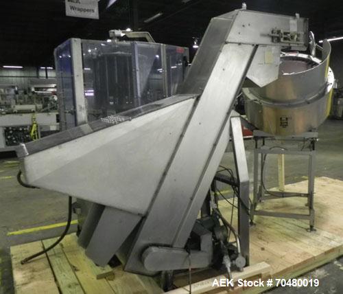 Used Anderson Machine Pump Placer With Sorter and Elevator. (8) Head collet style pump placer, Funnel style Dip tube guidance system, 6’ long x 12” wide belt with 12” centers. PMC MSM36 36” centrifug...