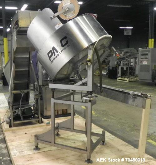 Used Anderson Machine Pump Placer With Sorter and Elevator. (8) Head collet style pump placer, Funnel style Dip tube guidance system, 6’ long x 12” wide belt with 12” centers. PMC MSM36 36” centrifug...
