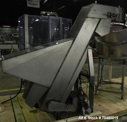 Used Anderson Machine Pump Placer With Sorter and Elevator. (8) Head collet style pump placer, Funnel style Dip tube guidance system, 6’ long x 12” wide belt with 12” centers. PMC MSM36 36” centrifug...